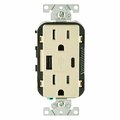 Ezgeneration 15 amp 125 V Ivory Outlet & USB Charger - Nema 5-15R EZ3307977